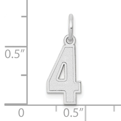 14kw Small Satin Number 4 Charm