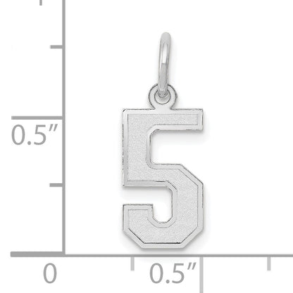 14kw Small Satin Number 5 Charm