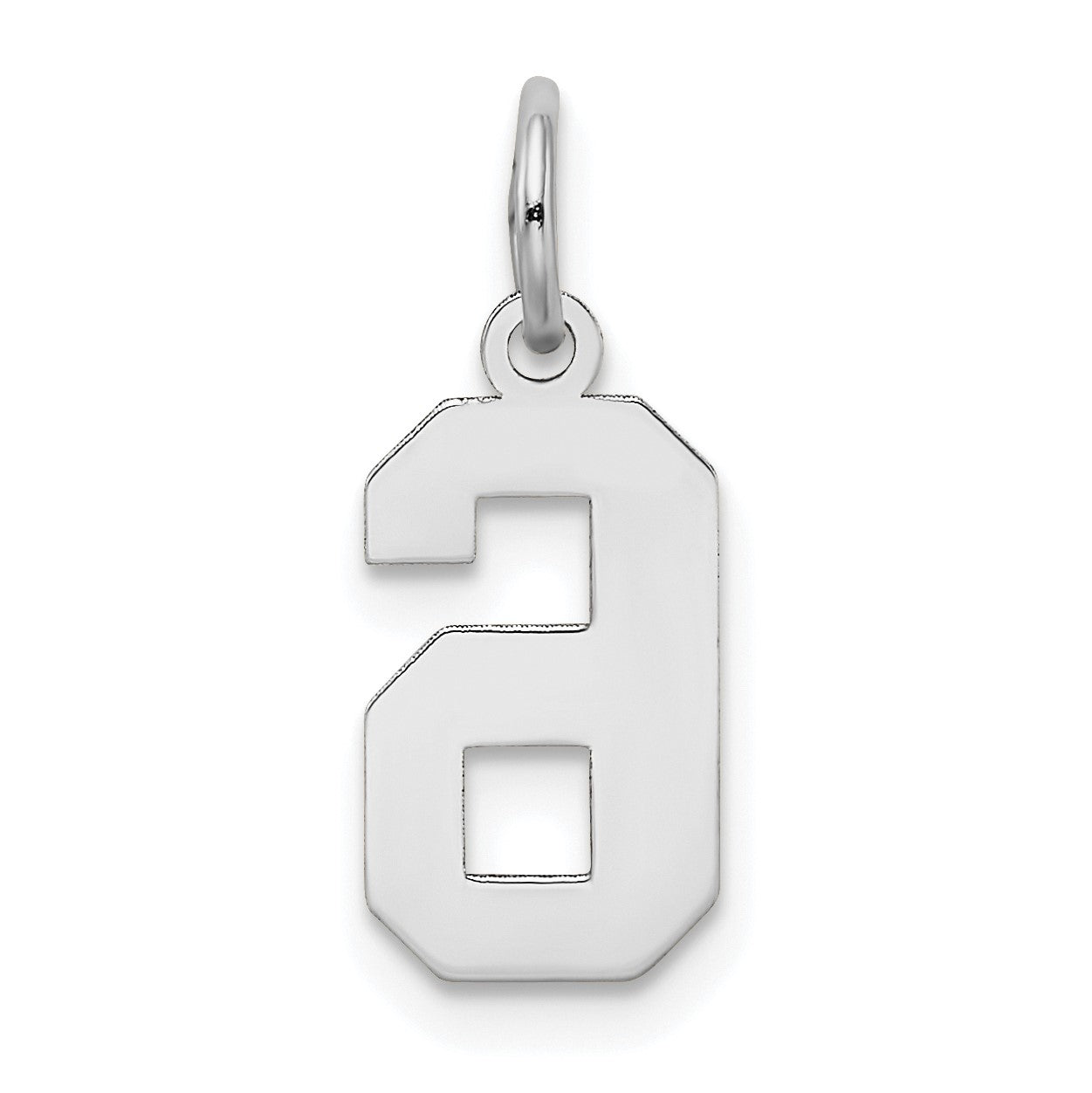 14kw Small Satin Number 6 Charm