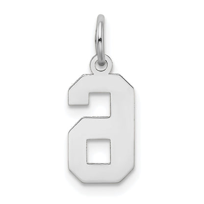 14kw Small Satin Number 6 Charm