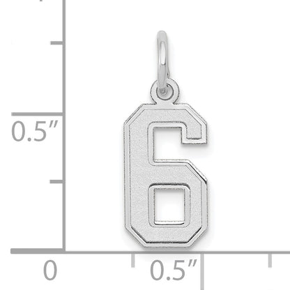 14kw Small Satin Number 6 Charm