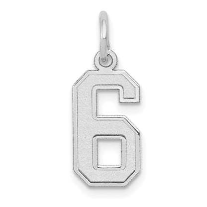 14kw Small Satin Number 6 Charm