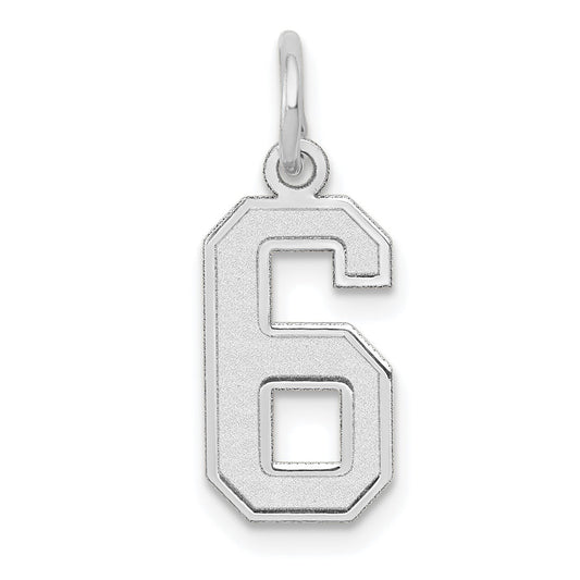 14kw Small Satin Number 6 Charm