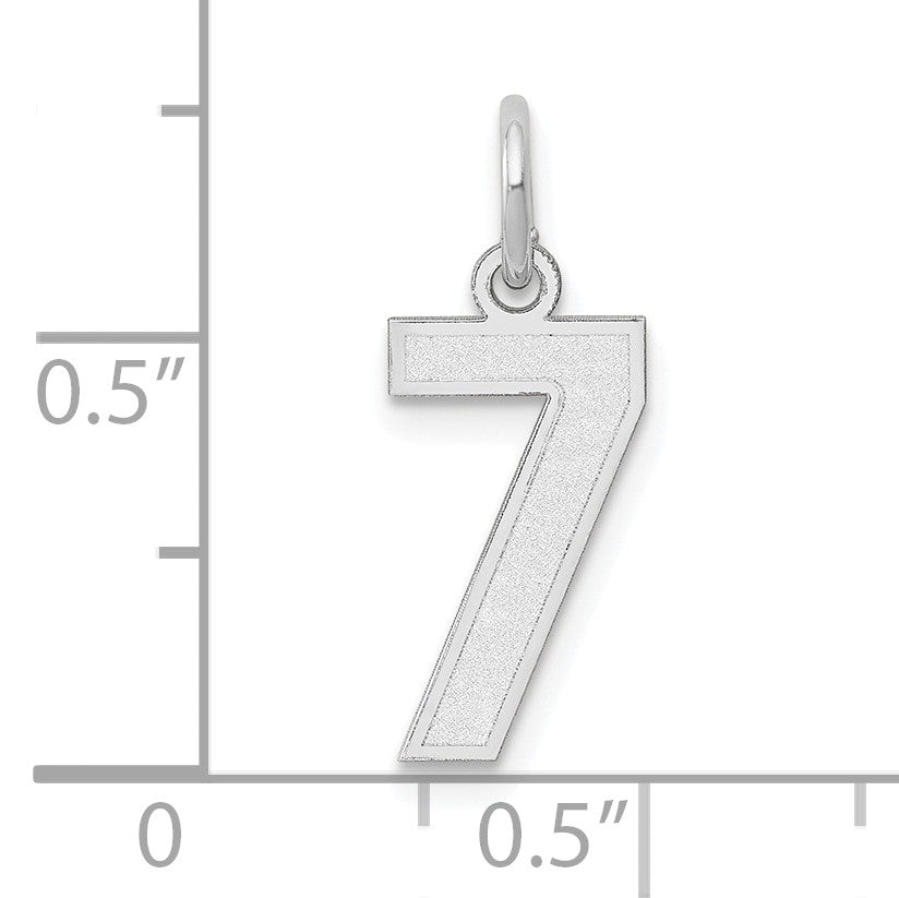 14kw Small Satin Number 7 Charm