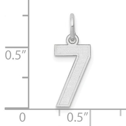 14kw Small Satin Number 7 Charm