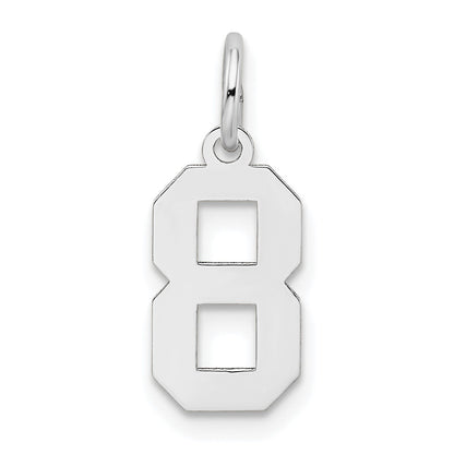 14kw Small Satin Number 8 Charm