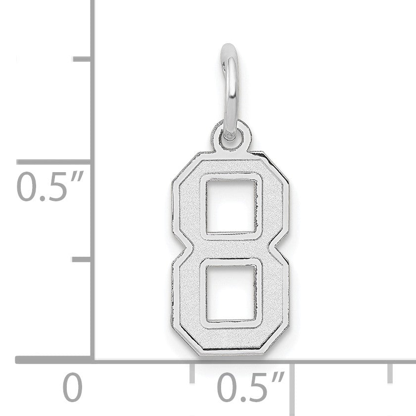 14kw Small Satin Number 8 Charm