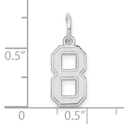 14kw Small Satin Number 8 Charm