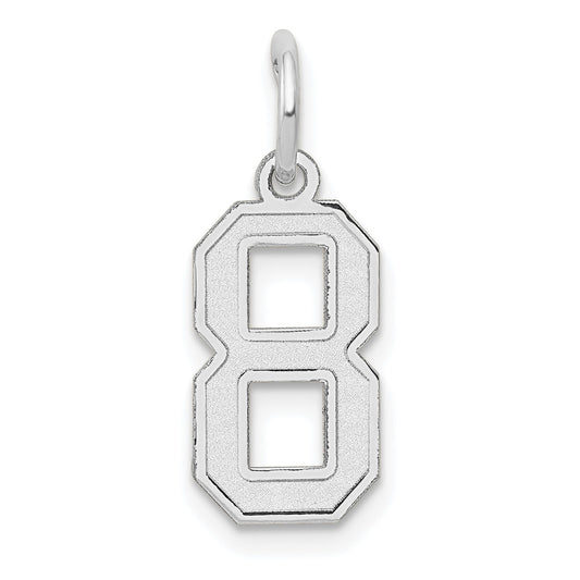 14kw Small Satin Number 8 Charm