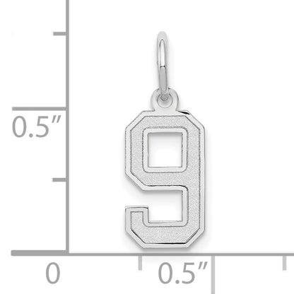 14kw Small Satin Number 9 Charm