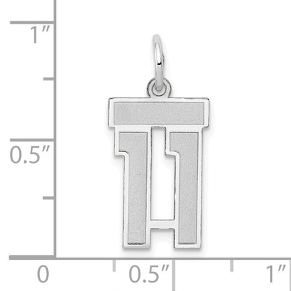 14kw Small Satin Number 11 Charm