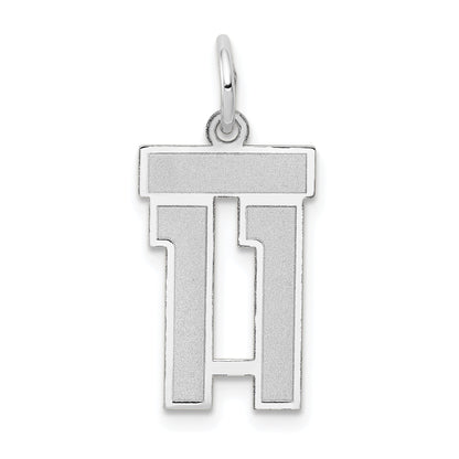 14kw Small Satin Number 11 Charm