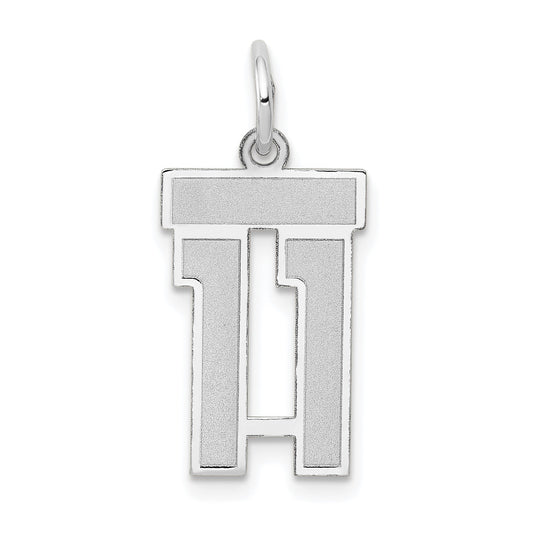 14kw Small Satin Number 11 Charm