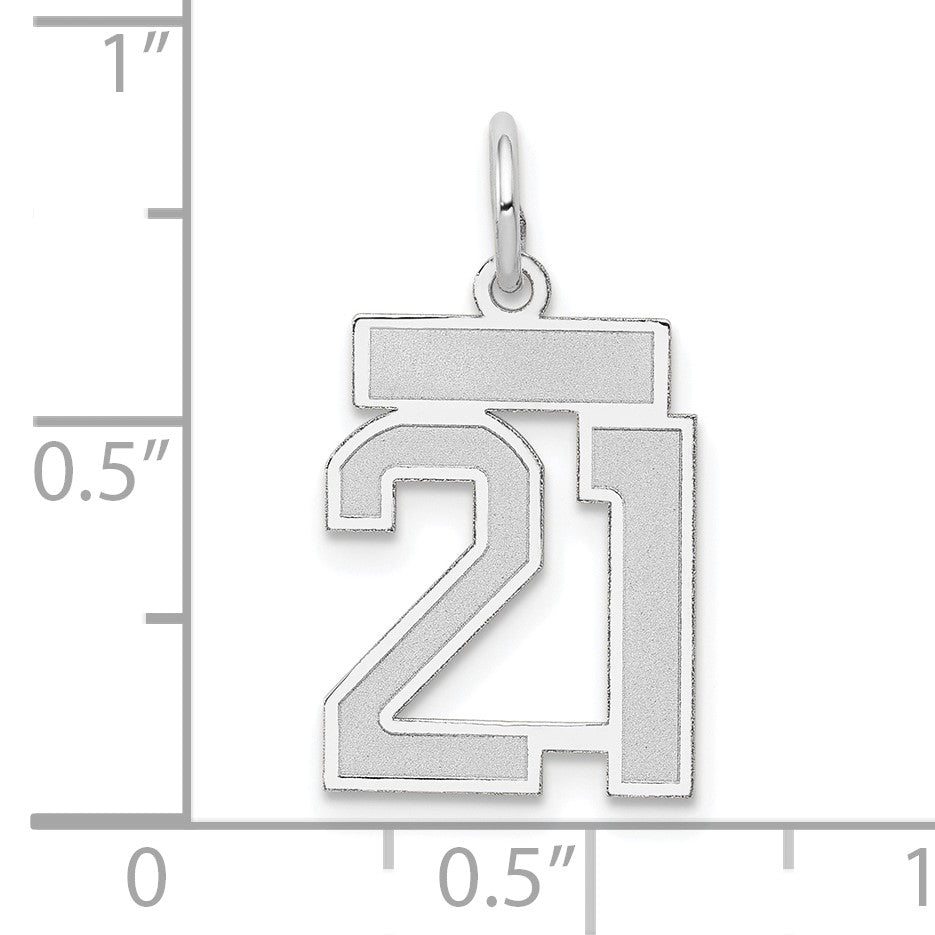 14kw Small Satin Number 21 Charm