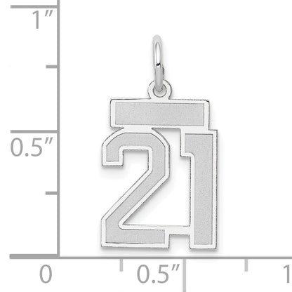 14kw Small Satin Number 21 Charm