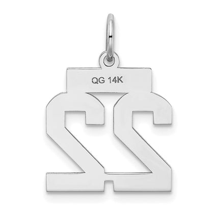 14kw Small Satin Number 22 Charm