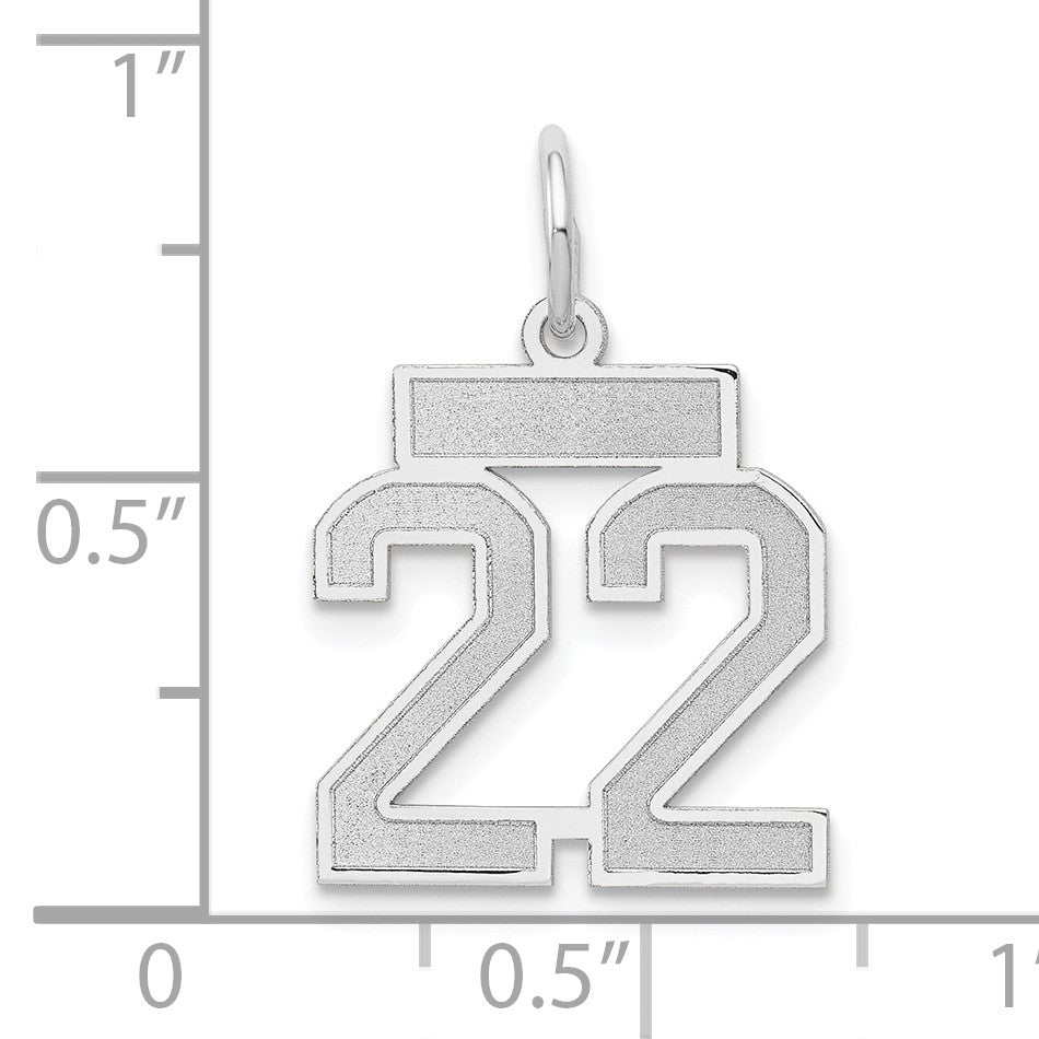 14kw Small Satin Number 22 Charm