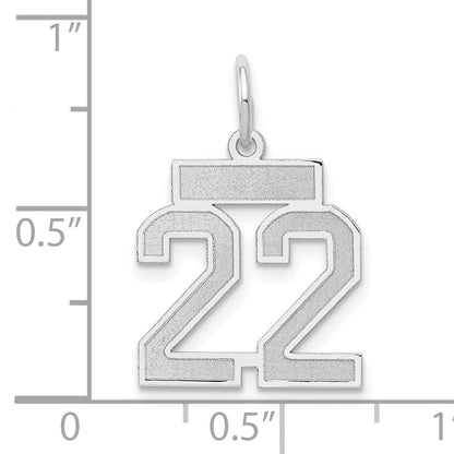 14kw Small Satin Number 22 Charm