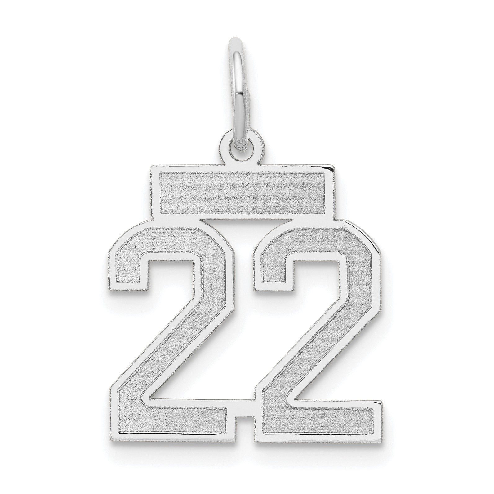 14kw Small Satin Number 22 Charm
