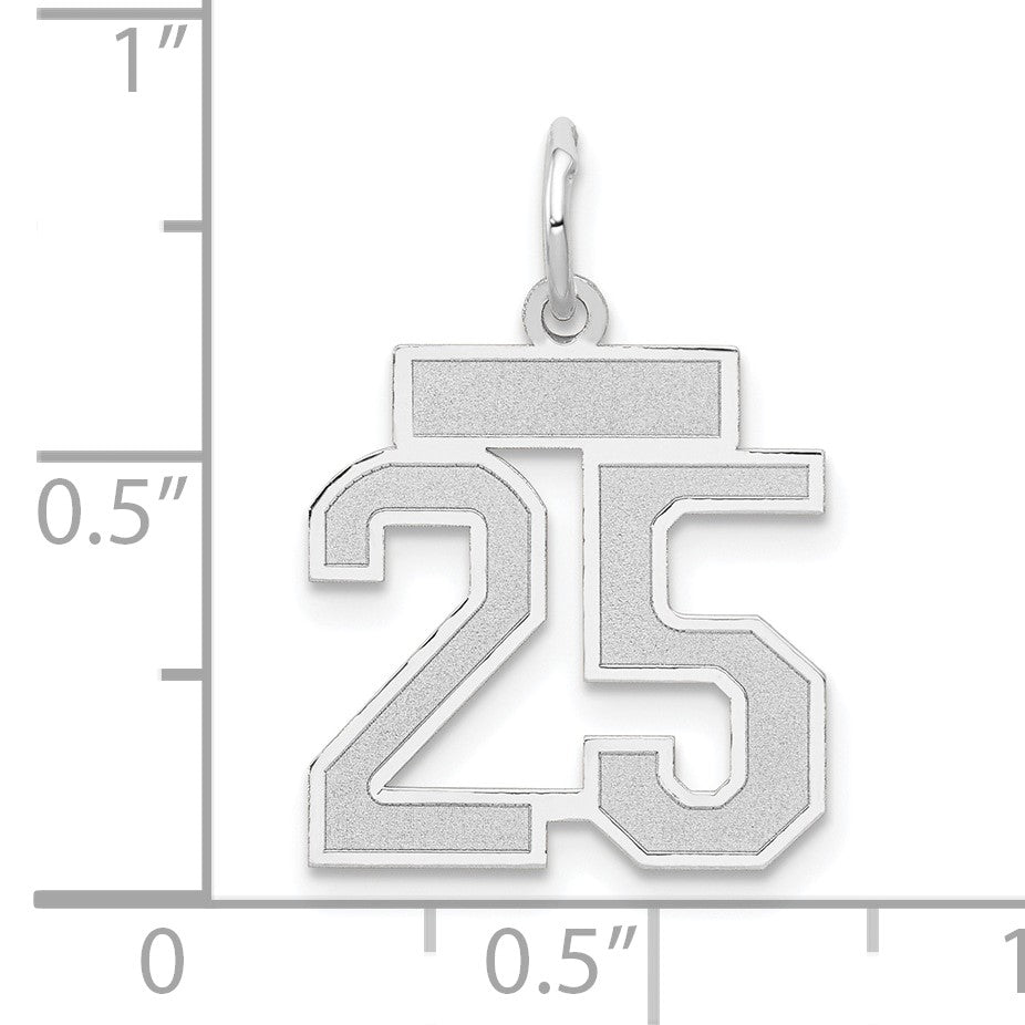 14kw Small Satin Number 25 Charm