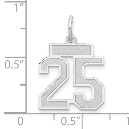 14kw Small Satin Number 25 Charm