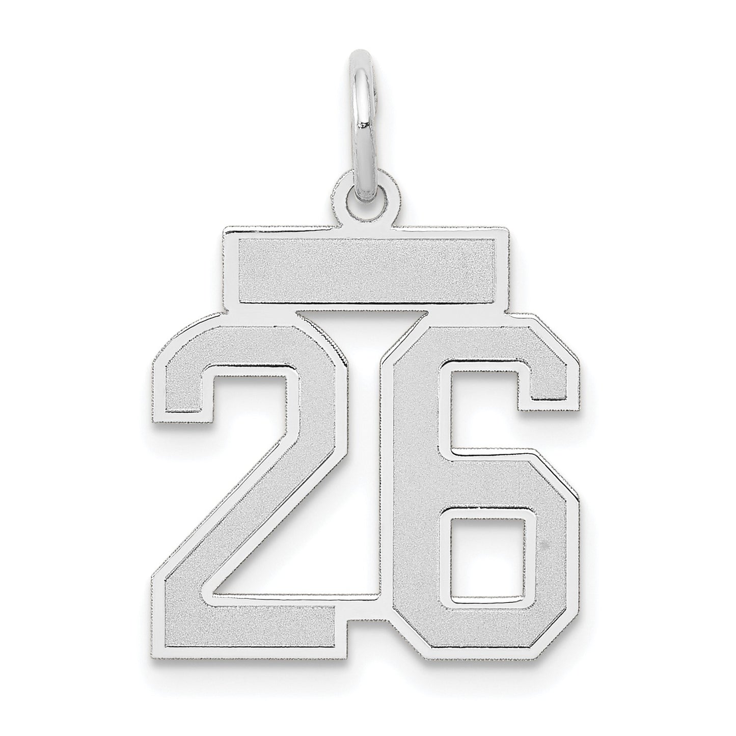 14kw Small Satin Number 26 Charm