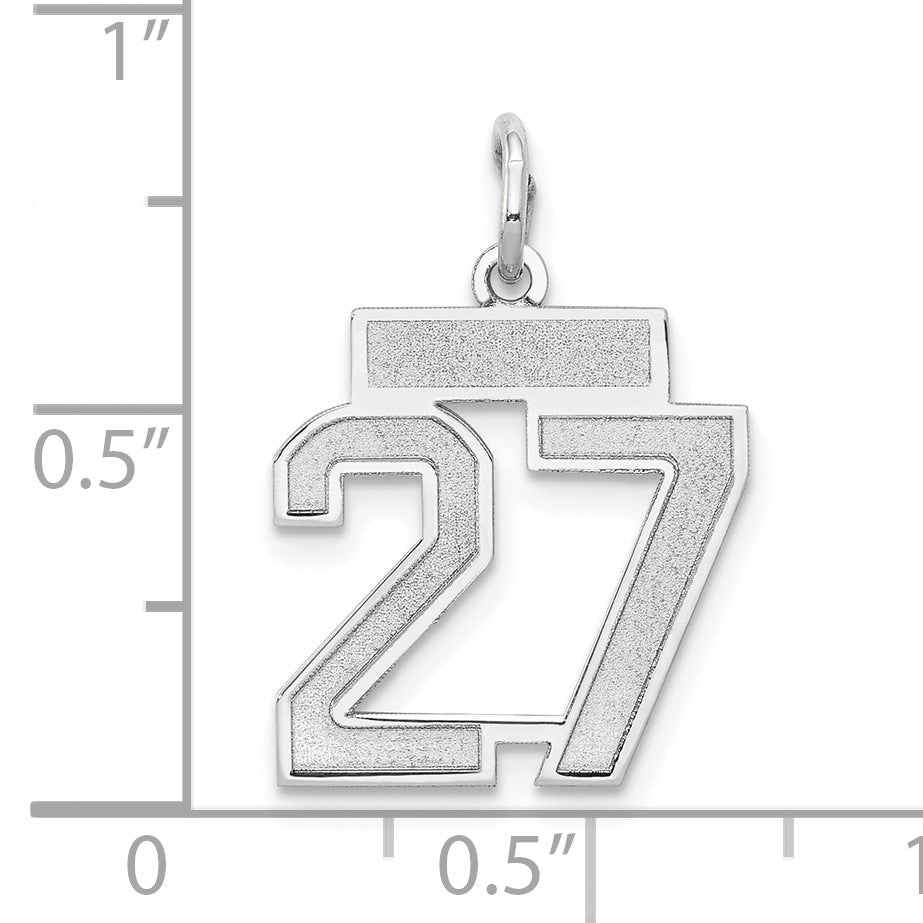 14kw Small Satin Number 27 Charm