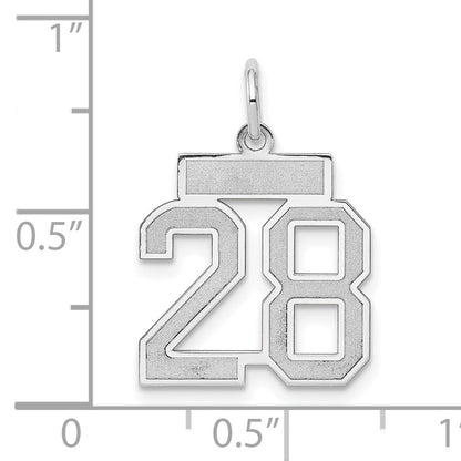 14kw Small Satin Number 28 Charm