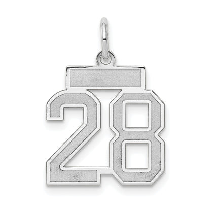 14kw Small Satin Number 28 Charm