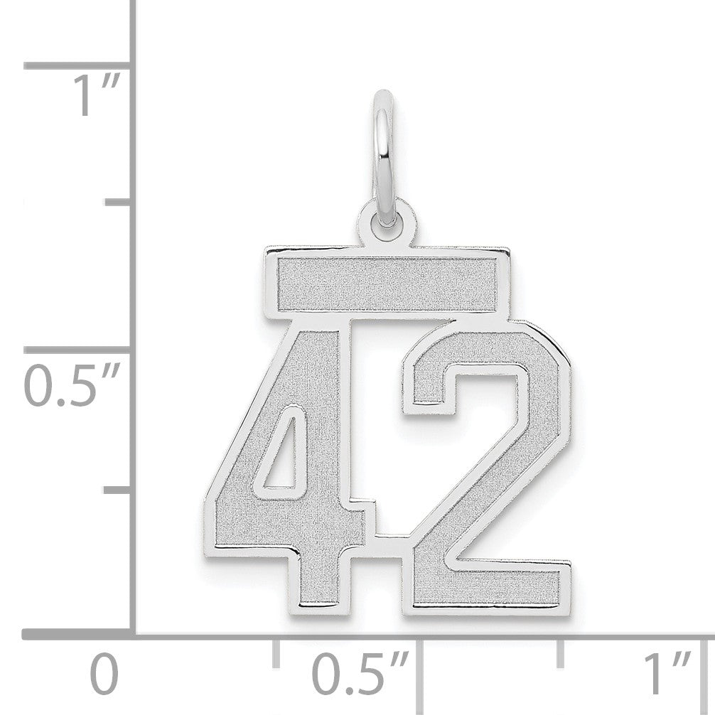 14kw Small Satin Number 42 Charm