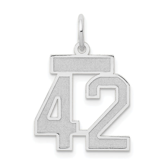 14kw Small Satin Number 42 Charm