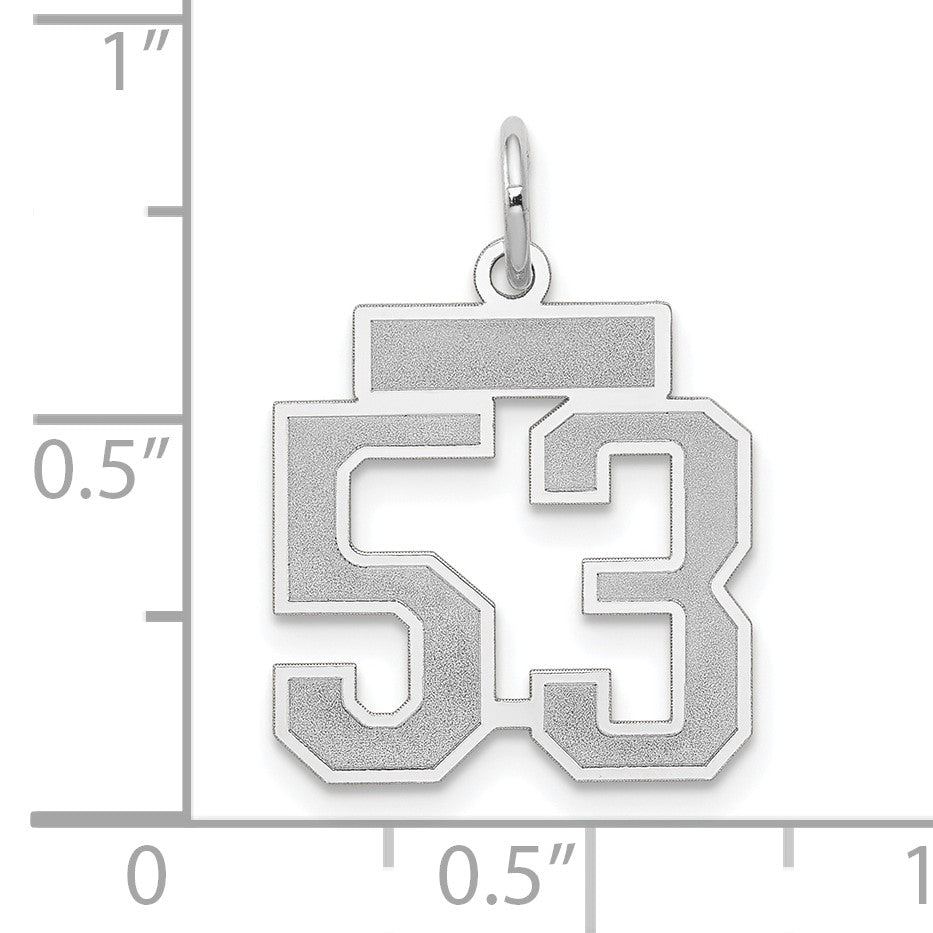 14kw Small Satin Number 53 Charm