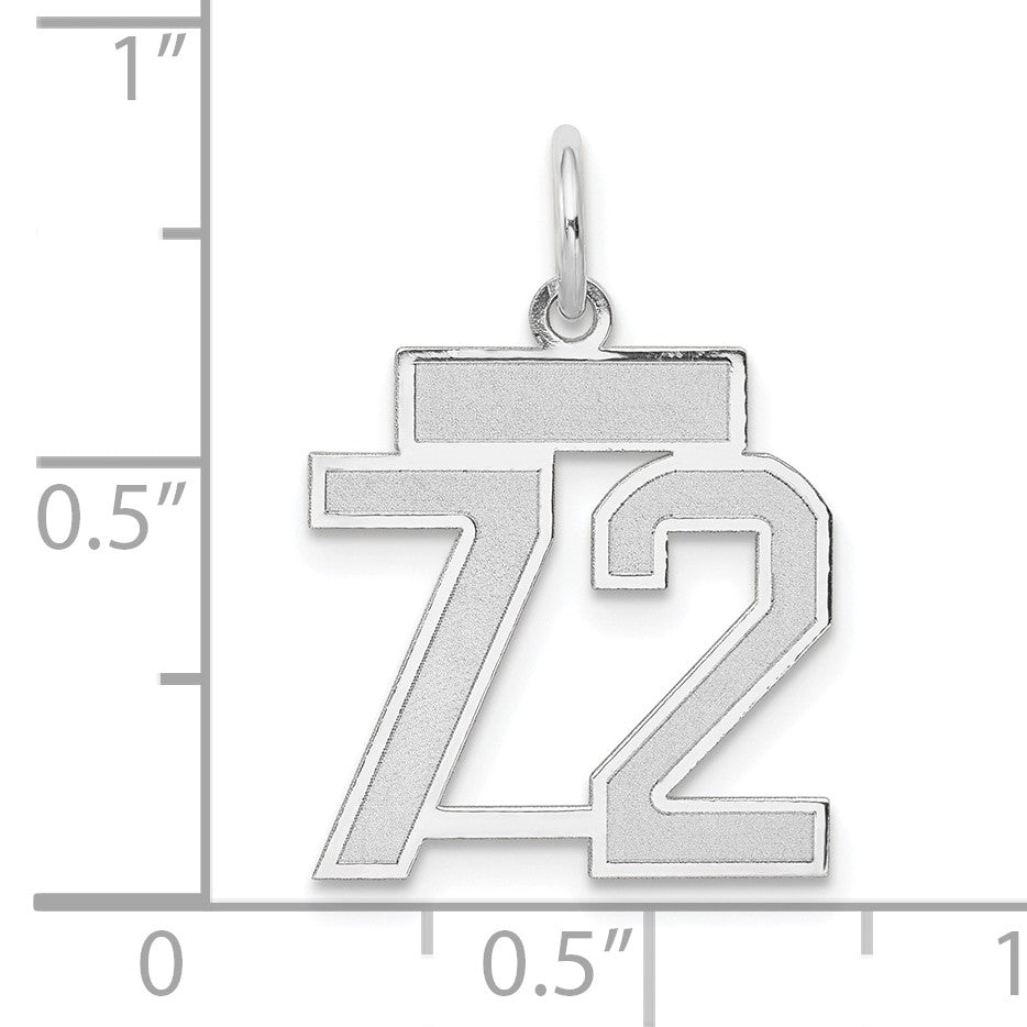 14kw Small Satin Number 72 Charm