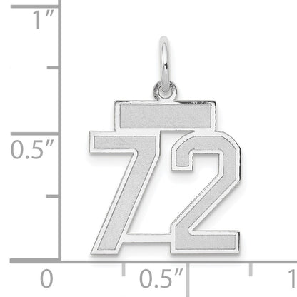14kw Small Satin Number 72 Charm
