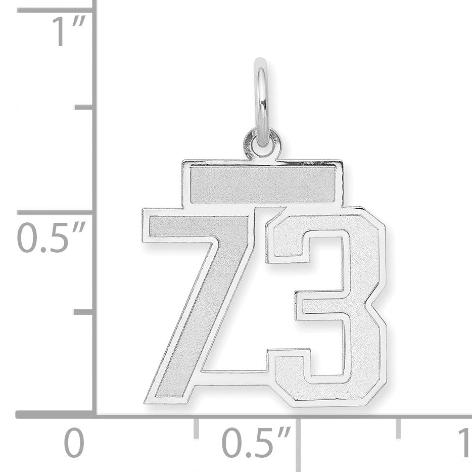 14kw Small Satin Number 73 Charm