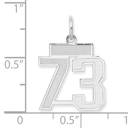 14kw Small Satin Number 73 Charm