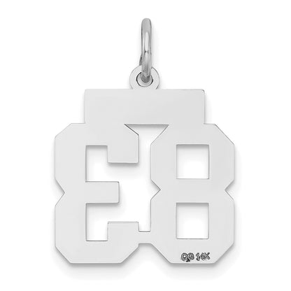 14kw Small Satin Number 83 Charm