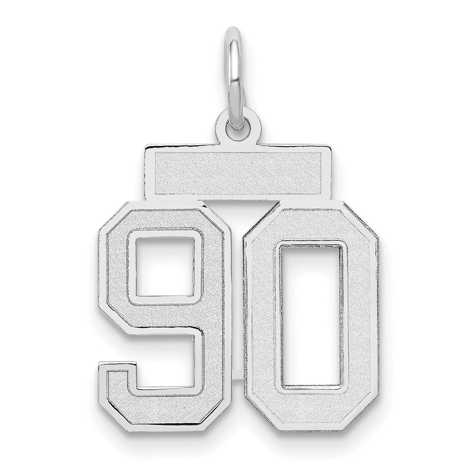 14kw Small Satin Number 90 Charm