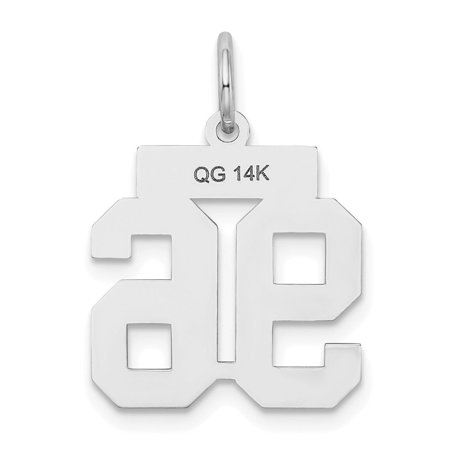 14kw Small Satin Number 96 Charm