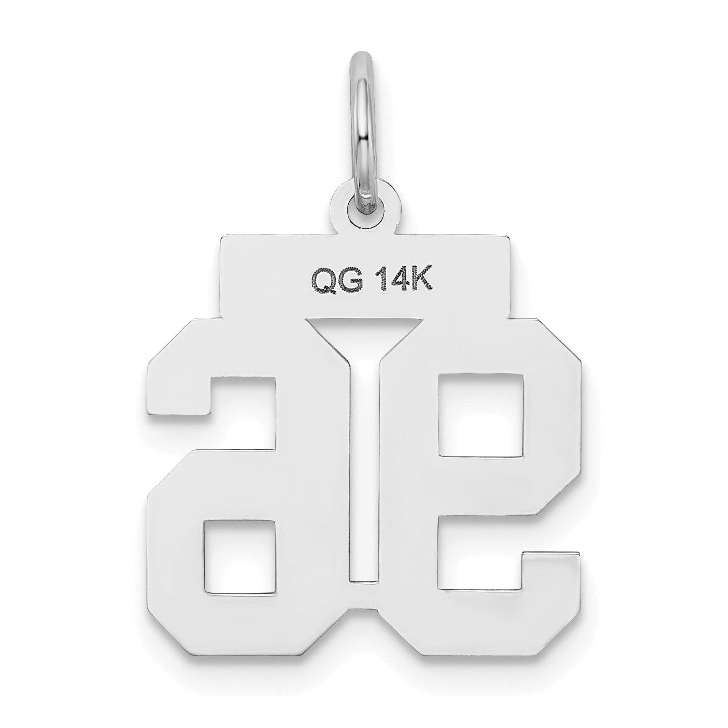 14kw Small Satin Number 96 Charm