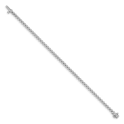 14k White Gold Complete 1 carat Round VS Diamond 4-prong 7 inch Tennis Bracelet