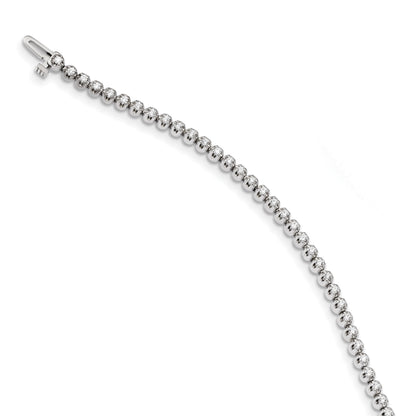 14k White Gold Complete 1 carat Round VS Diamond 4-prong 7 inch Tennis Bracelet