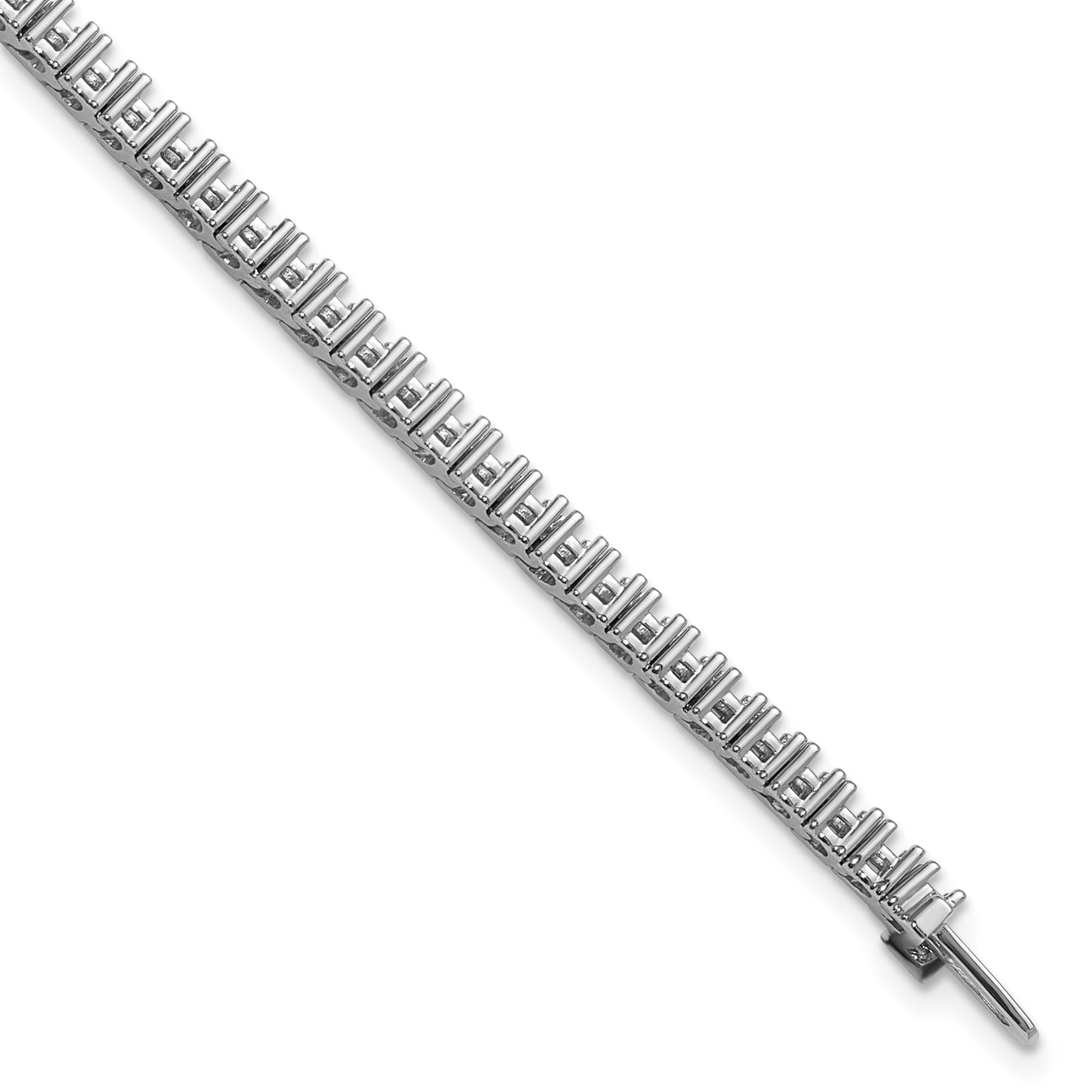 14k White Gold Holds 6.8 carat 1-4.4/2-3.8/2-2.8/4-2.5/138-2.2/2-1.4mm Round Graduated Diamond 16 inch Necklace Mounting
