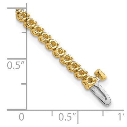 14k 1.9mm Round 2-prong Diamond Bracelet Mounting