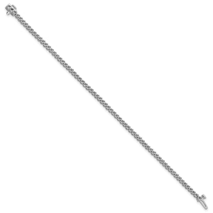 14k White Gold Holds 1.9 carat 68-1.9mm Round Diamond 2-prong 7 inch Tennis Bracelet Mounting