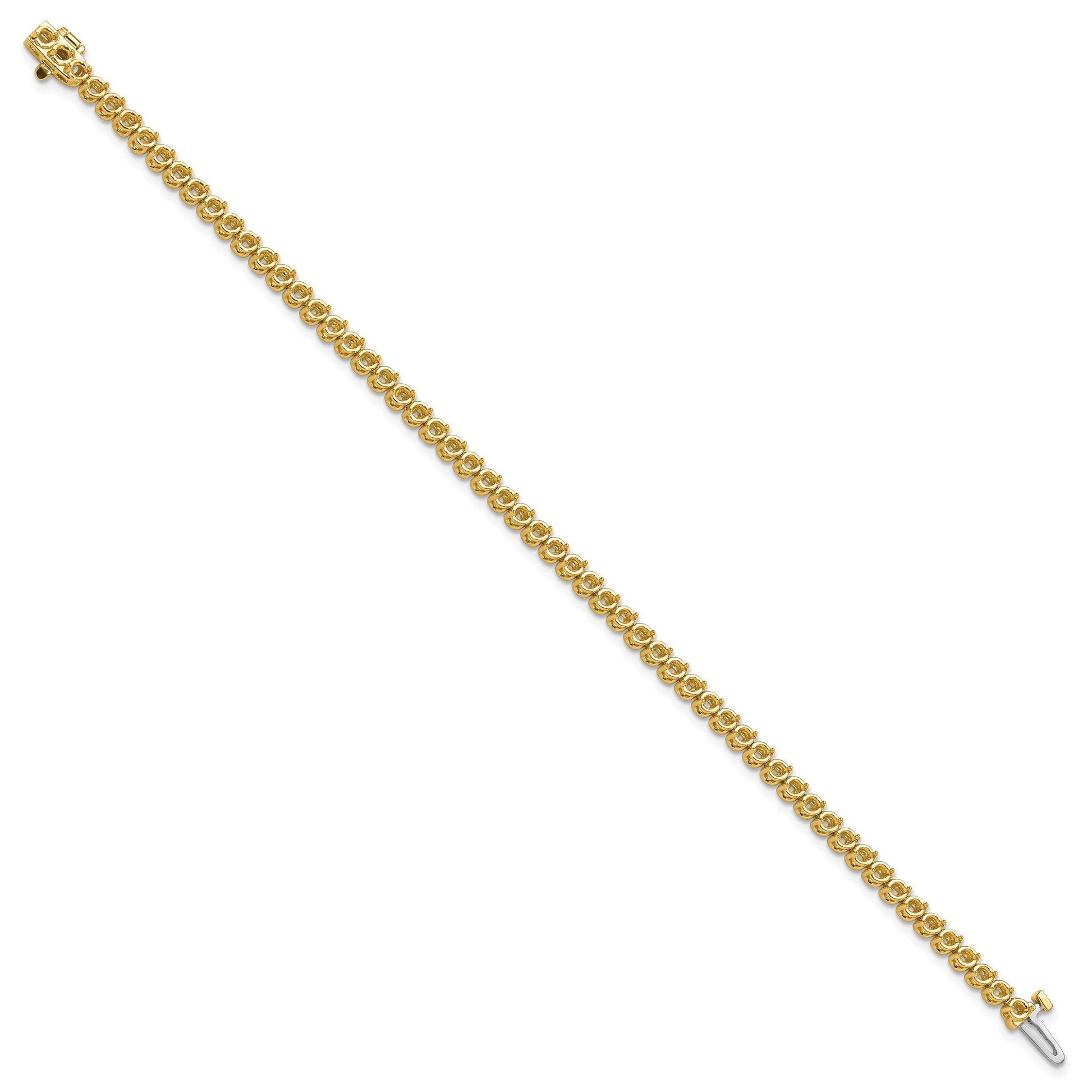 14k Holds 2.9 carat 58-2.3mm Round Diamond 2-prong 7 inch Tennis Bracelet Mounting