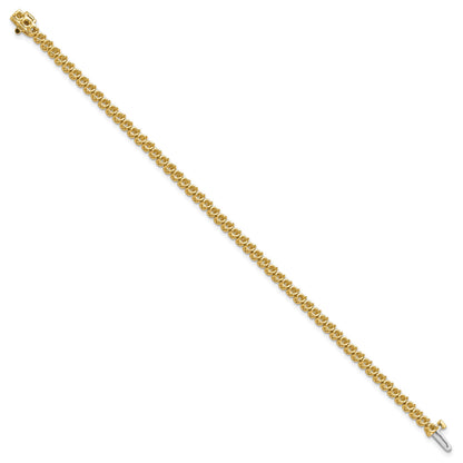 14k Holds 2.9 carat 58-2.3mm Round Diamond 2-prong 7 inch Tennis Bracelet Mounting