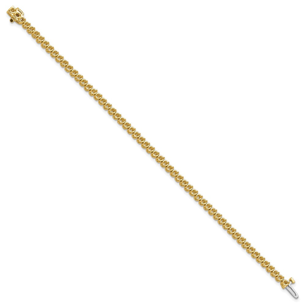 14k 2.4mm  Round 2-prong Diamond Bracelet Mounting