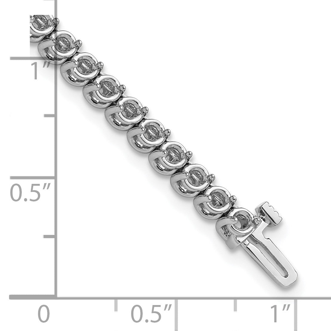 14k White Gold Holds 4.18 carat 53-2.7mm Round Diamond 2-prong 7 inch Tennis Bracelet Mounting