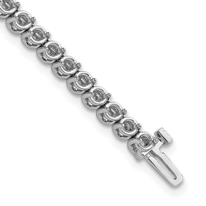 14k White Gold Holds 4.18 carat 53-2.7mm Round Diamond 2-prong 7 inch Tennis Bracelet Mounting